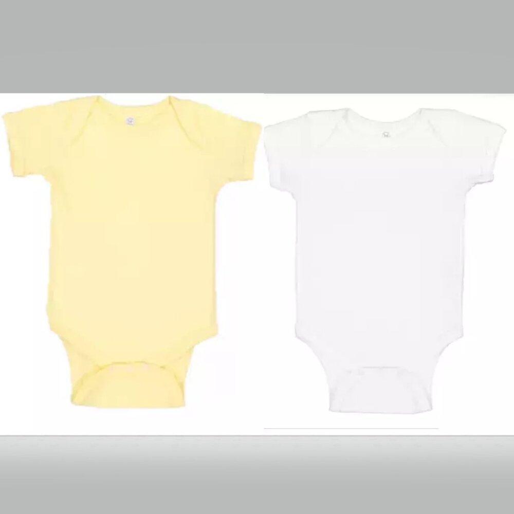 Marky G 2 pack Rabbit Skins 4400 newborn 1 BANANA YELLOW . 1 WHITE 100% COTTON.